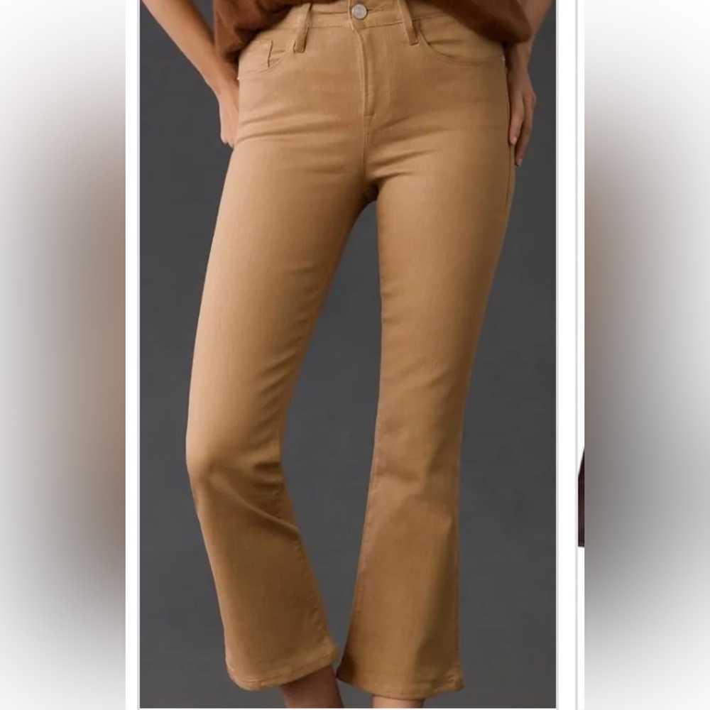 Women's Frame Le Crop Mini boot Tan jeans